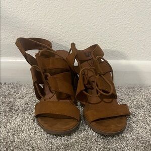 Candie's Tan Strappy Heels